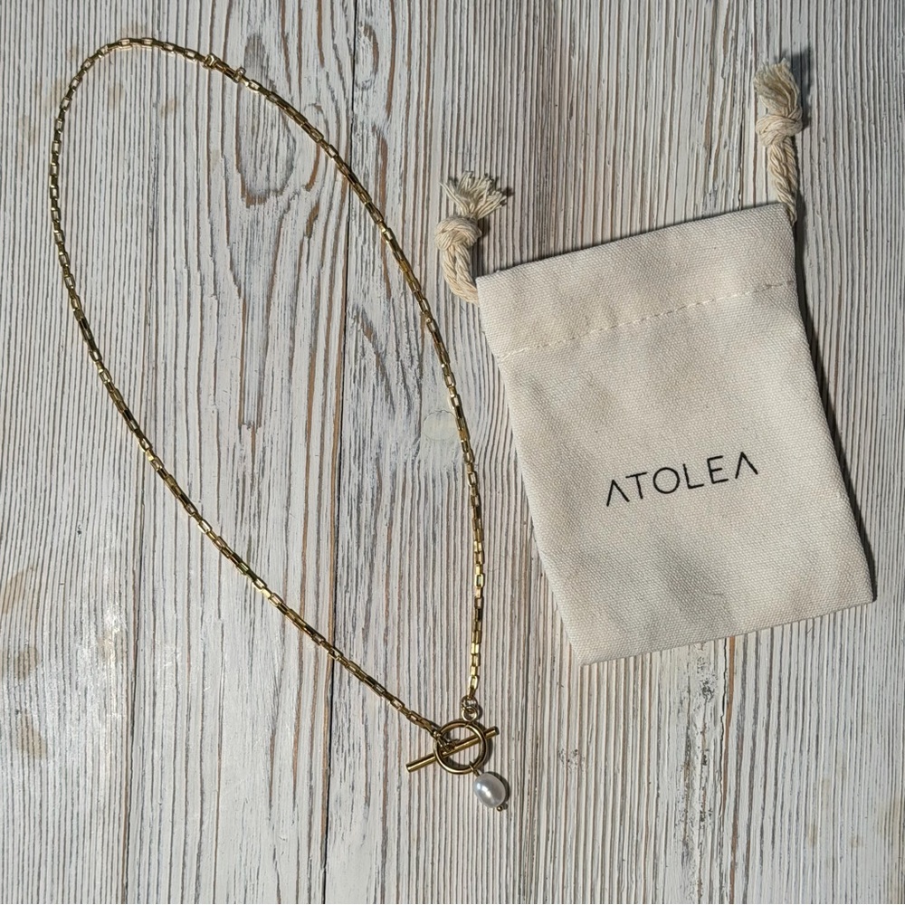 Atolea Gold Necklace with Pearl Charm